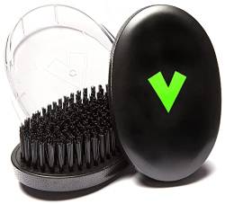 Veeta Superior Wave Brush - Palm Wave Brush for Men 360 with Protective cover, 100% Synthetic Flex Borsten, Curved Wave Brush Designed to Deepen & Define Wave Pattern (Soft) von Veeta