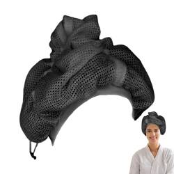 Net Plopping Cap for Drying Curly Hair | Netz-Plopping-Mütze mit Kordelzug | Wiederverwendbare, verstellbare Haartrockenhauben von Veeteah