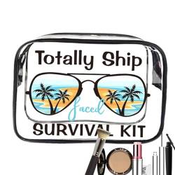 Veeteah Beach Transparente Make-up-Tasche, Reise-Kulturbeutel, transparente Make-up-Taschen, PVC-Kosmetiktasche, tragbare wasserdichte Kulturbeutel für Damen und Herren von Veeteah
