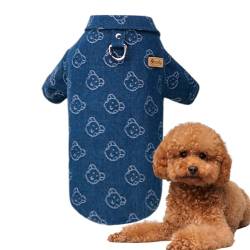 Welpen-Shirt - Denim-Welpenhemden für kleine Hunde und Jungen - Warme Hundebekleidung, weiche Welpenkleidung, süße Hundekleidung für Reisen, Welpen, Haustiere Veeteah von Veeteah