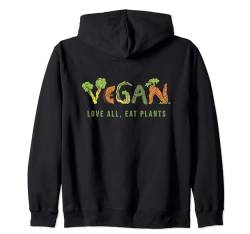 Ich liebe alle und esse Gemüse. Ich bin vegan Kapuzenjacke von Vegan Life Animal Rights Veganer GiftIdea