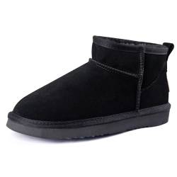 Veilante Damen Schneestiefel wasserdichte Leder Winterstiefel rutschfeste warme gefütterte Winterboots (43-Schwarz, numeric_36) von Veilante