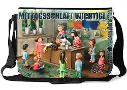 Veit'S Gute Laune Tasche Schultertasche Laptoptasche Schultasche College Tasche mit Motiv Kindergarten Mittagsschlaf - TAB0146 von Veit'S