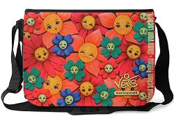 Veit'S Gute Laune Tasche Schultertasche Schultasche College Tasche mit Motiv Blumen - TAB0253 von Veit'S