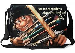 Veit'S Gute Laune Tasche Schultertasche Schultasche College Tasche mit Motiv Robin Veit - Held in Strumpfhosen - TAB0248 von Veit'S