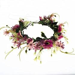 VejiA Damen-Kopfbedeckung, Haarschmuck, Gänseblümchen-Blumen, Kranz, Krone, Festival-Stirnbänder, Kopfschmuck, verstellbare Blumengirlande von VejiA