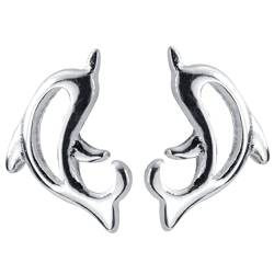 Ohrringe Silber, Ohrringe for Damen, 1 Paar Delfin-Ohrringe, Sommer-Geschenk, Mädchen-Ohrringe, Sterling-Silber-Ohrringe for Mädchen, modische Ohrringe for Damen von VekkEr