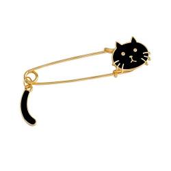 Vektenxi Brosche Pins süße Kristall Beschichtung Katze Design Schals Schal Clips für Mädchen Frauen schwarz kreativ und nützlich von Vektenxi
