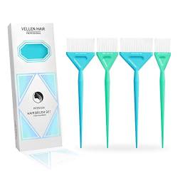 Vellen Hair Farbpinsel-Set, 4 verschiedene Größen für glatte Anwendung, perfekt für Haarfärbung und Balayage, wiederverwendbar und waschbar – blau/mintgrün von Vellen Hair