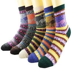 Vellette Baumwolle knallig bunt gepunktete Damen Socken Gr. 35-42 (5 Paar) (one size, E(5Pairs)) von Vellette