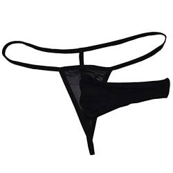 VemeFufu Sexy String C String G Slip Tanga Männer Erotische Unterwäsche Spitze Offene Front Männer Hot Niedrige Taille Elastische Bikini Thong Männliche Höschen, D Schwarz, Einheitsgröße von VemeFufu