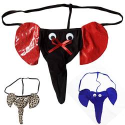 VemeFufu String Tanga C G-String Herren Sexy Lustig Cosplay Tier Stil Rentier Elefant Pinguin Nashorn Schwein Bull Vogel Hot Elastische Thong Männer Mankini Höschen, D Rote Ohren, Einheitsgröße von VemeFufu