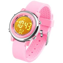 Kinder Digital Sport Uhren-Jungen Mädchen Wasserdicht Armbanduhr Sportuhr mit Wecker Datum Chronograph 7 LED Hintergrundbeleuchtung für Little Jugendliche Jungen - Leichtes Pulver von VenSten