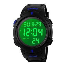 VenSten Herren Digital Uhren,50 m Wasserdicht Freizeit Outdoor Armbanduhr mit Wecker Stoppuhr, Läuft mit LED - Digitaluhren für Männer. von VenSten