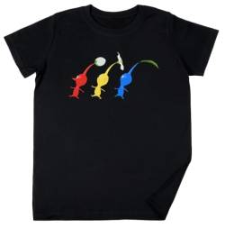 3 Pikmin Running Kinder Jungen Mädchen Unisex T-Shirt Schwarz von Vendax
