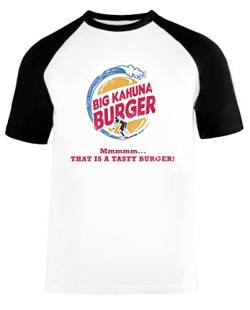 Big Kahuna Burger Unisex Baseball T-Shirt Kurze Ärmel Herren Damen Weiß Schwarz von Vendax