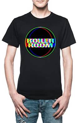 Boiler Room Color Glitch Herren T-Shirt Schwarz von Vendax