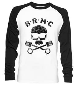 Brmc - Black Rebels Motorcycle Club - The Wild One Unisex Baseball T-Shirt Langarm Herren Damen Weiß Schwarz von Vendax