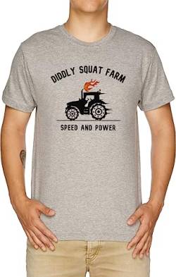 Diddly Squat Farm Shop Logo Tractor Herren T-Shirt Grau von Vendax