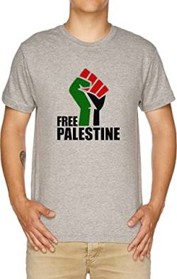 Free Palestine Fist Flag Herren T-Shirt Grau von Vendax