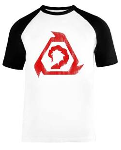 Nicken - Grunge Unisex Baseball T-Shirt Kurze Ärmel Herren Damen Weiß Schwarz von Vendax