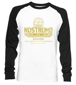 Nostromo - Alien Unisex Baseball T-Shirt Langarm Herren Damen Weiß Schwarz von Vendax