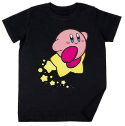 Reiten auf Kirby Kinder Jungen Mädchen Unisex T-Shirt Schwarz von Vendax