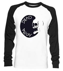 Vintage Dead Moon Unisex Baseball T-Shirt Langarm Herren Damen Weiß Schwarz von Vendax