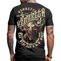 Vendetta Inc. Herren Rundhals Kurzarm Shirt Silent schwarz 1312 (DE/NL/SE/PL, Alphanumerisch, L, Regular, Regular, Schwarz) von Vendetta Inc.