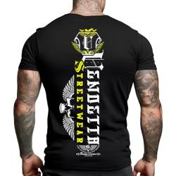 Vendetta Inc. Herren T-Shirt Flying schwarz VD-1331 - Hochwertiges Rundhals Kurzarmshirt (DE/NL/SE/PL, Alphanumerisch, XXL, Regular, Regular, Schwarz) von Vendetta Inc.