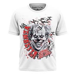 Vendetta Inc. Männer Rundhals Shirt Crazy Clown weiß VD-1279 (as3, Alpha, 3X_l, Regular, Regular) von Vendetta Inc.