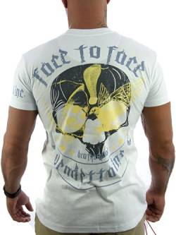 Vendetta Inc. Männer Shirt Face to Face Freizeit T Shirt Tattoo Style 1060 weiß (L) von Vendetta Inc.