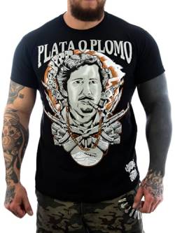 Vendetta Inc. Männer Shirt schwarz Plata o Plomo Pablo Escobar 1136 (4XL, 4X_l) von Vendetta Inc.