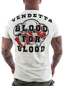 Vendetta Inc. Shirt Blood weiß Tattoo,Skull Freizeit,Sport Herren,Männer Tshirt (5XL) von Vendetta Inc.