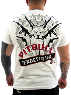 Vendetta Inc. Shirt Pitbull weiß Männer T-Shirt Sport,Freizeit,Fitness (XL) von Vendetta Inc.