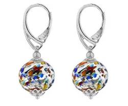Venetiaurum - Damen-Ohrringe mit Perlen aus echtem Muranoglas und 925er Silber – Made in Italy zertifiziert, Sterling Silber, Muranoglas von Venetiaurum