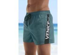 Badeshorts VENICE BEACH Gr. XL (54/56), N-Gr, grün Herren Badehosen Badeshorts mit großem Markenschriftzug von Venice Beach