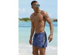 Badeshorts VENICE BEACH Gr. XXL (58/60), N-Gr, blau (rauchblau) Herren Badehosen Badeshorts mit großem Markenschriftzug von Venice Beach