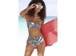 Bügel-Bandeau-Bikini-Top VENICE BEACH "Fjella" Gr. 38, Cup D, schwarz-weiß (schwarz, weiß) Damen Bikini-Oberteile Ocean Blue von Venice Beach