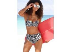 Bügel-Bandeau-Bikini-Top VENICE BEACH "Fjella" Gr. 40, Cup E, schwarz-weiß (schwarz, weiß) Damen Bikini-Oberteile Ocean Blue von Venice Beach