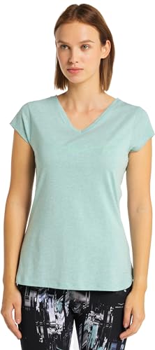 Venice Beach Sport-T-Shirt für Damen mit V-Ausschnitt und leicht gerundetem Saum ALISJA XL, Galaxy Green von Venice Beach