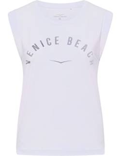 Venice Beach Sport-T-Shirt für Damen mit gekrempeltem Ärmel und Rundhalsausschnitt Chayanne S, White von Venice Beach