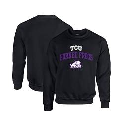 Venley NCAA Herren/Damen Boyfriend Sweatshirt, TCU Horned Frogs 003 – Schwarz, M von Venley