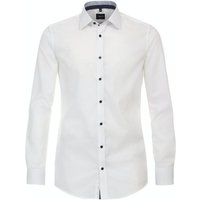 VENTI Businesshemd Businesshemd - Body Fit - Langarm - Einfarbig - Weiß von Venti