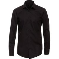 VENTI Businesshemd Herren Hemd extra langer Arm 72cm Langarm Hemd uni modern fit Kentkragen, schwarz HL80, 38 von Venti