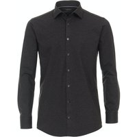 VENTI Businesshemd Jerseyhemd - Modern Fit - Langarm - Einfarbig - Anthrazit mit Stretch von Venti