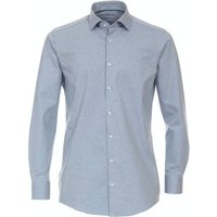 VENTI Businesshemd Jerseyhemd - Modern Fit - Langarm - Einfarbig - Hellblau mit Stretch von Venti