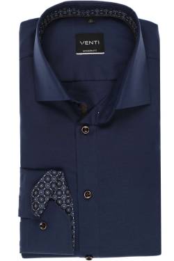 Venti Modern Fit Hemd blau, Faux-uni von Venti