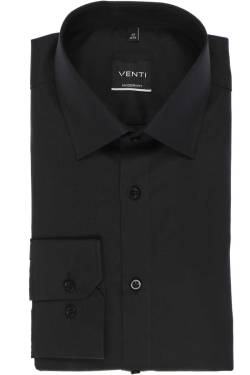 Venti Modern Fit Hemd schwarz, Einfarbig von Venti