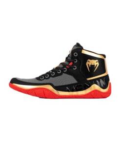 Venum Elite Wrestling-Schuhe - Schwarz/Gold/Rot - 47 von Venum